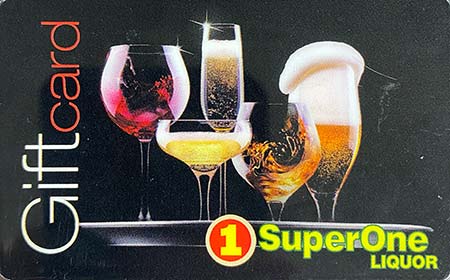 Super One Liquor Gift Card Spirits Design